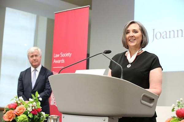 Joanna Radbord receives the Law Society Medal at a special ceremony on May 24, 2017
