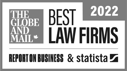 Award Badge: The Globe and Mail’s list of Canada’s Best Law Firms 2022